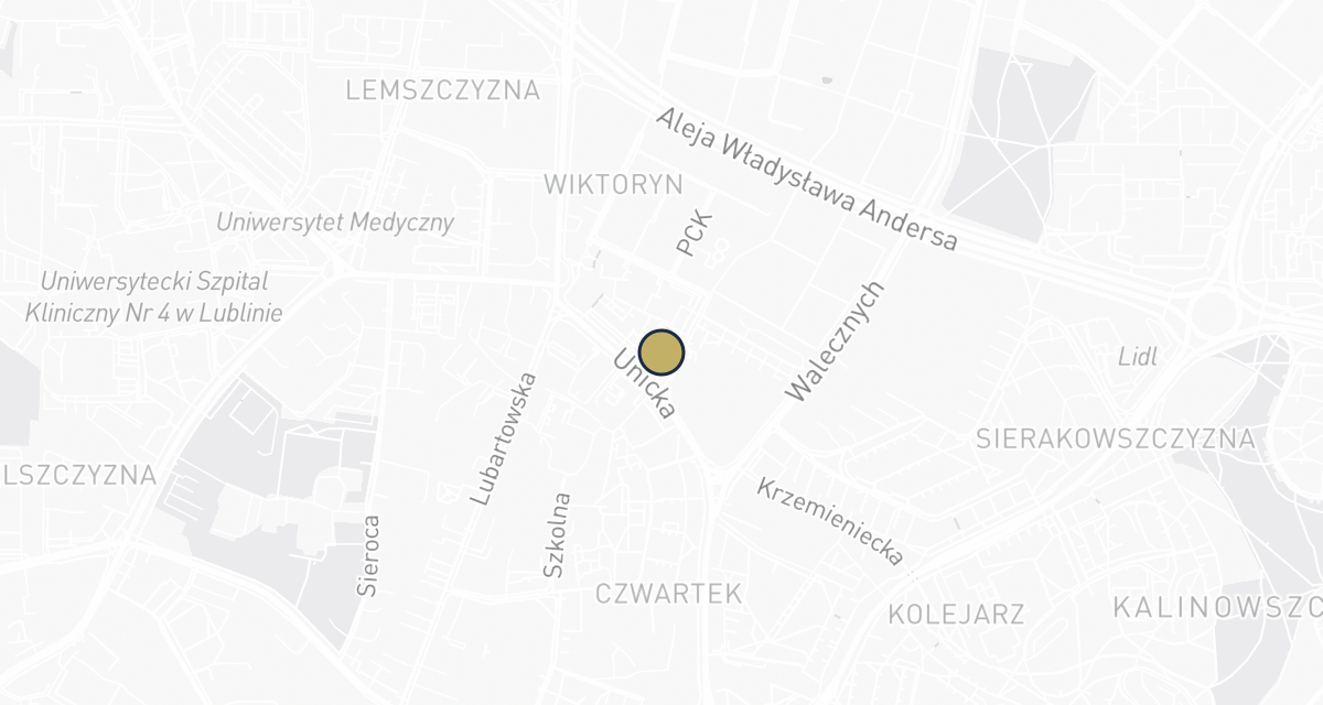 Mapa dojazdu: Gabinet Weterynaryjny UNICKA | VetWizyty-weterynaryjne wizyty domowe