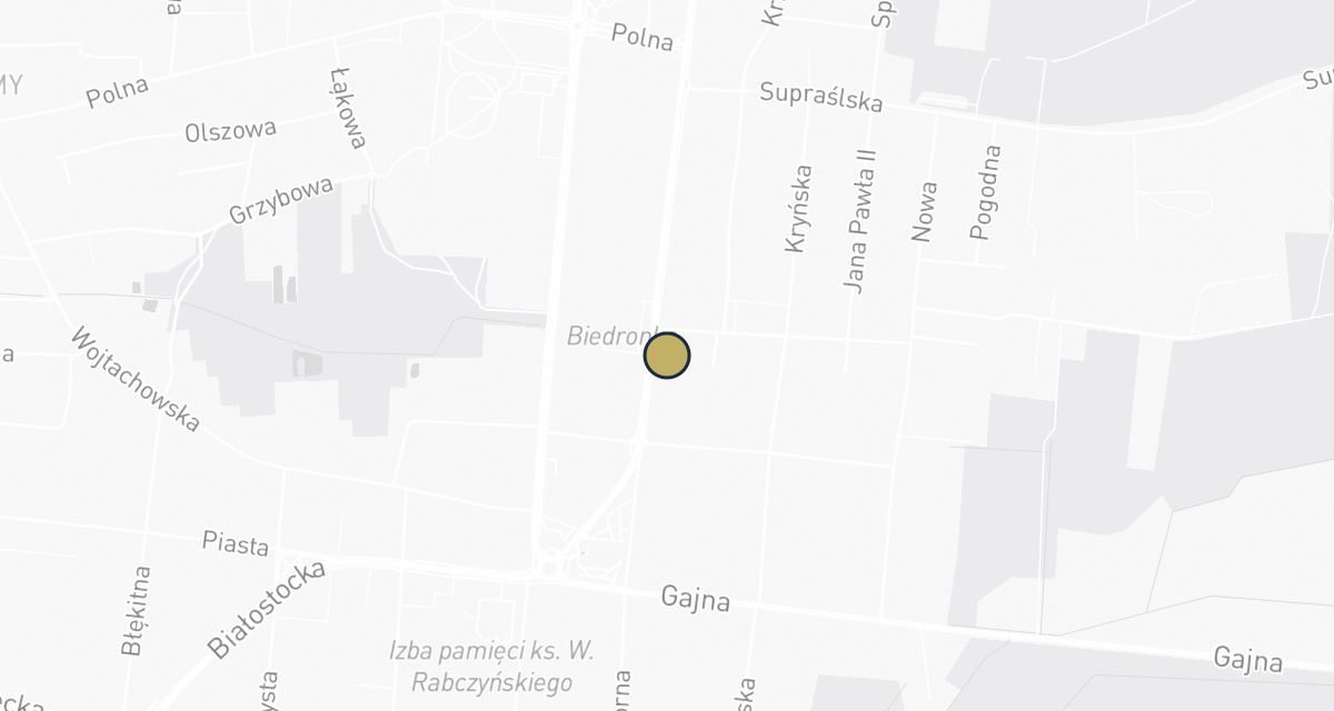 Mapa dojazdu: Biały Kieł Przychodnia Weterynaryjna Magdalena Kryszkiewicz