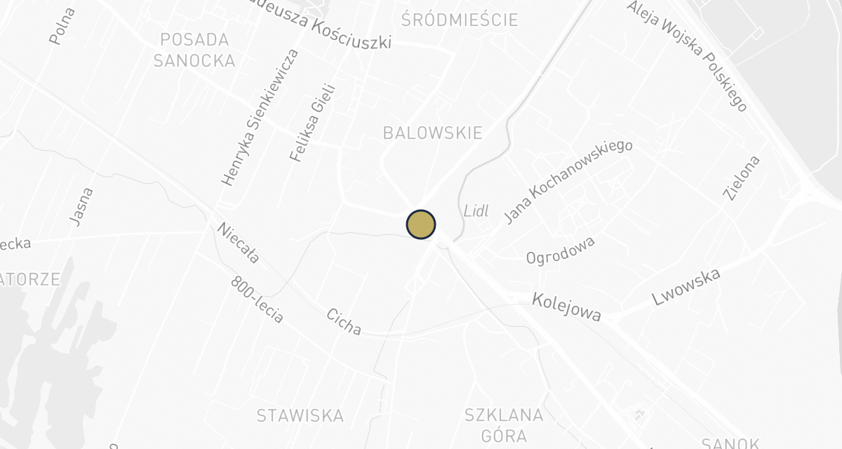 Mapa dojazdu: Sanockie Centrum Weterynaryjne SANWET