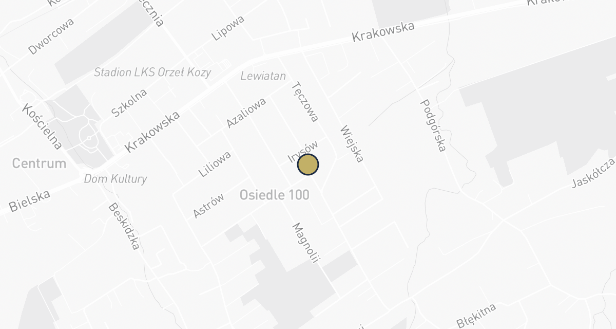 Mapa dojazdu: Weterynarz Kozy - Gabinet Weterynaryjny Koziołek