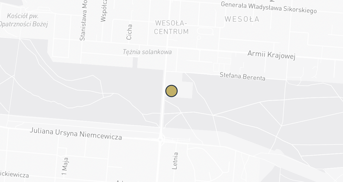 Mapa dojazdu: PRZYCHODNIA WETERYNARYJNA „OLWET” WESOŁA