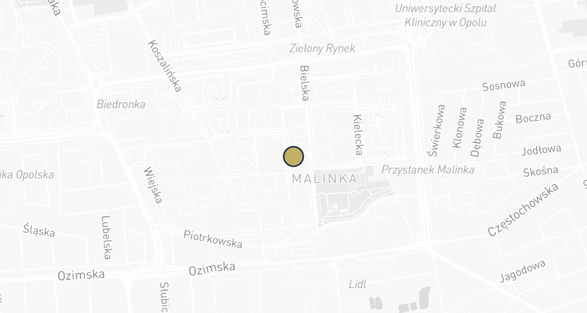 Mapa dojazdu: Przychodnia Weterynaryjna EDEN Bielska lek. wet. Tomasz Pięknik