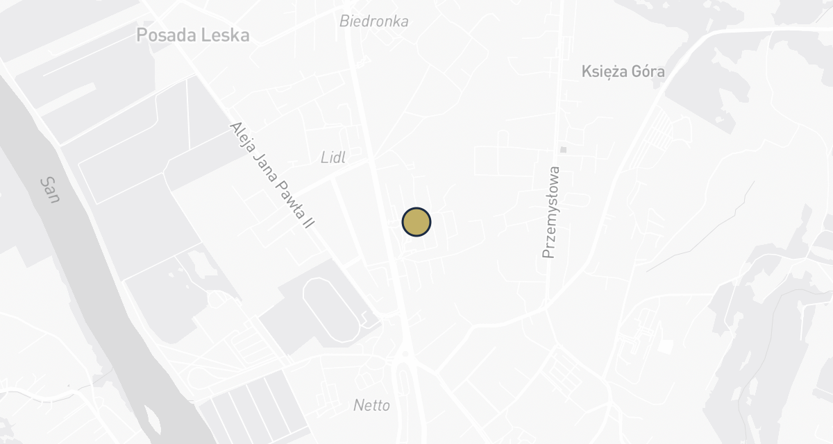 Mapa dojazdu: Przychodnia Wesoły Kundelek | Weterynarz Lesko